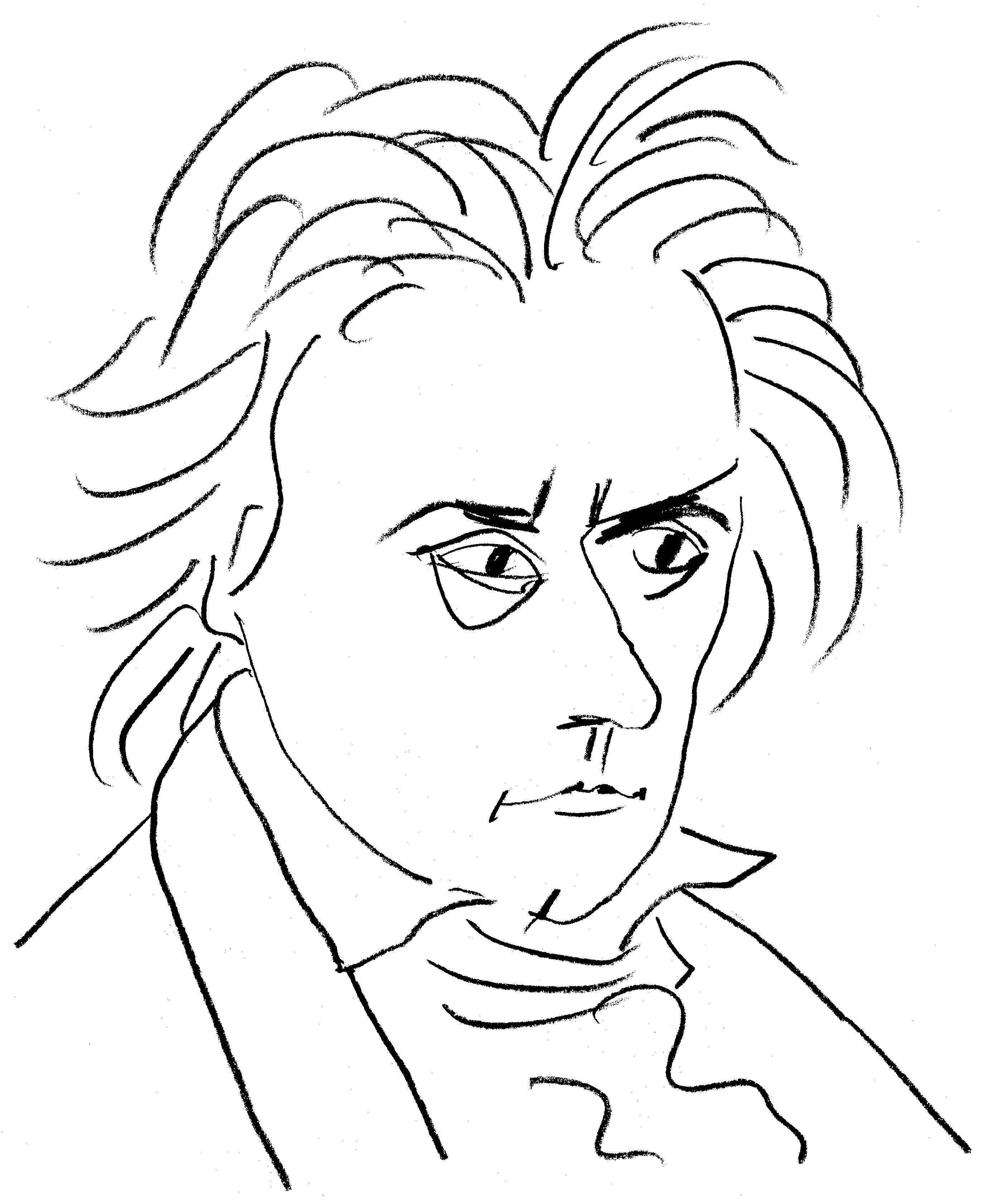 drawing of Ludwig van Beethoven