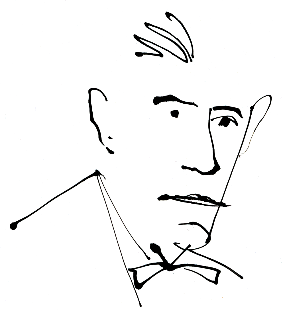 drawing of Maurice Ravel