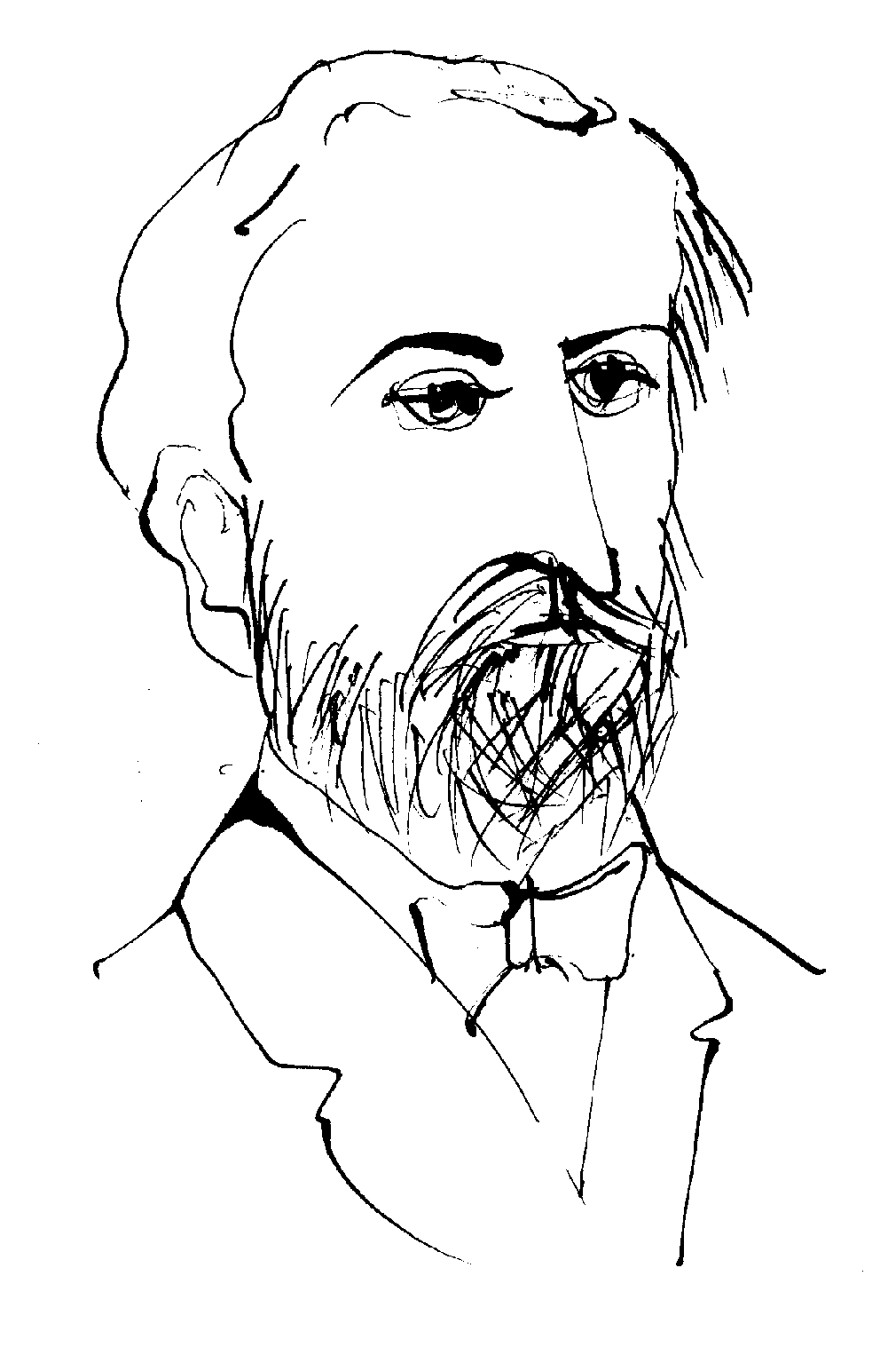 drawing of Camille Saint-Saëns